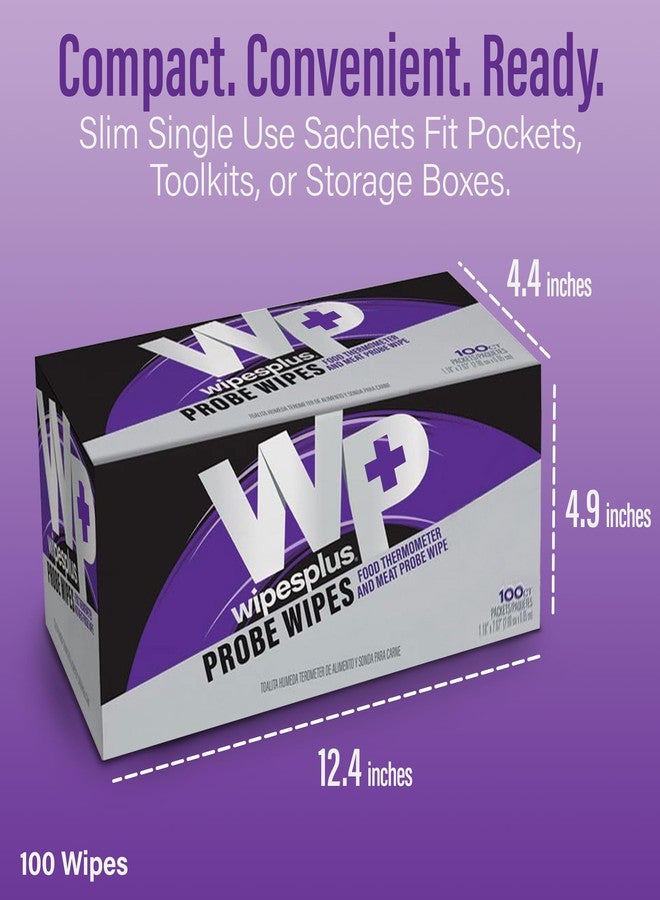 WIPESPLUS Thermometer Sanitizing Wipes - Probe Wipe Sachet - 100 Wipes - Image 4